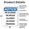 Signmission No Alcohol Or Drugs Allowed, 18 in W x Rectangle, Aluminum OS-2PACK-NS-A-1824-V-16001 - alternate 5